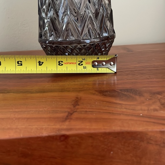 Vintage Smokey black grey vase Indiana anchor chevron minimalist - Picture 6 of 7